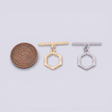 PVD Toggle Clasp Hexigon Toggle Clasps 12mm 18k Gold PVD Ion Plated Tarnish Resistant