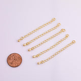 4pc Chain Extender 18k Gold Filled Silver charm bar charms for bracelets and necklaces minimalist cz pave silver for jewelry making diy