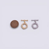 Sunflower Toggle Clasps 15mm 18k Gold pvd Plated Tarnish Resistant