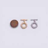 Sunflower Toggle Clasps 15mm 18k Gold PVD Plated Tarnish Resistant