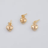 18K Gold pvd key heart charm 10x12mm pendant charms - Tarnish Resistant