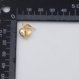 18K Gold PVD key heart charm 10x12mm pendant charms - Tarnish Resistant