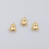 18K Gold pvd Beetle Scarab Charm 12x16mm Pendant Charms - Tarnish Resistant
