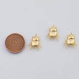 18K Gold pvd Beetle Scarab Charm 12x16mm Pendant Charms - Tarnish Resistant