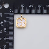 18K Gold PVD four leaf clover charm lucky irish 12mm mother of pearl face - Tarnish Resistant