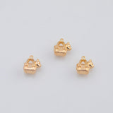 18K Gold PVD dog in a basket 12x13x7mm charm pendant charms - Tarnish Resistant