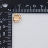18K Gold PVD dog in a basket 12x13x7mm charm pendant charms - Tarnish Resistant