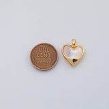18K Gold PVD flower charm pendant mother of pearl face 16mm - Tarnish Resistant