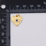 18K Gold PVD evil eye heart charm 15x15mm pendant charms - Tarnish Resistant