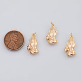 18K Gold PVD praying hs 10x19mm pendant charms - Tarnish Resistant