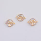 18K Gold PVD tree of life connector mother of pearl 12x17mm charm pendant charms - Tarnish Resistant