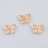 18K Gold PVD Butterfly Charm Multicolor 15x21mm Pendant Charms - Tarnish Resistant