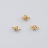 18K Gold PVD Cube Connector 7x14mm Charm Pendant Charms - Tarnish Resistant