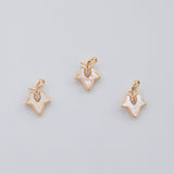 18K Gold PVD maple leaf charm canada 10x15mm mother of pearl autumn fall charm pendant charms - Tarnish Resistant