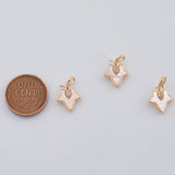 18K Gold PVD maple leaf charm canada 10x15mm mother of pearl autumn fall charm pendant charms - Tarnish Resistant