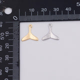 18K Gold PVD Whale tail dolphin tail charm - Tarnish Resistant