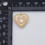 18K Gold PVD Heart sun burst charm - Tarnish Resistant