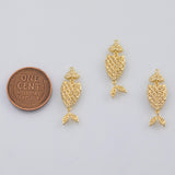 18K Gold PVD Fish that can move charm - Tarnish Resistant