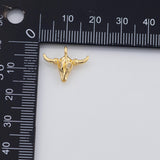 18K Gold PVD Buffalo cow head charm - Tarnish Resistant