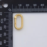 18K Gold PVD Carabiner Push Clasp - Tarnish Resistant