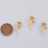 18K Gold PVD Flower charm - Tarnish Resistant