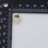 18K Gold PVD Strawberry fruit mother of pearl charm - Tarnish Resistant