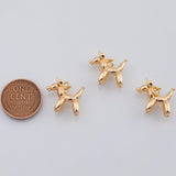 18K Gold PVD 3D Poodle Dog charm - Tarnish Resistant