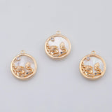 18K Gold PVD Dragon mother of pearl charm - Tarnish Resistant