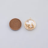 18K Gold PVD Dragon mother of pearl charm - Tarnish Resistant