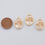 18K Gold PVD Tree of life mother of pearl charm - Tarnish Resistant