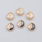 18K Gold PVD Moon charm mother of pearl abalone - Tarnish Resistant