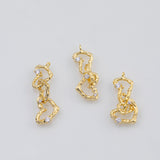 18K Gold pvd Triple heart linked connector charm - Tarnish Resistant