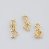 18K Gold PVD Triple heart linked connector charm - Tarnish Resistant