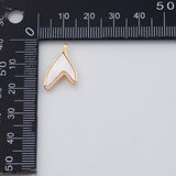 18K Gold PVD Whale tail dolphin tail mother of pearl charm - Tarnish Resistant