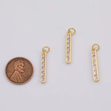 18K Gold Silver PVD Diamond Stick charm - Tarnish Resistant