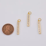 18K Gold PVD Diamond Stick charm - Tarnish Resistant