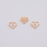18K Gold PVD Heart Mother of Pearl charm - Tarnish Resistant