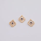 18K Gold PVD Mother of Pearl Clover charm - Tarnish Resistant