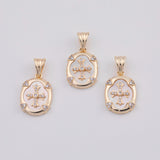18K Gold PVD Mother of Pearl Cross charm - Tarnish Resistant