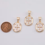 18K Gold PVD Mother of Pearl Cross charm - Tarnish Resistant