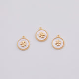18K Gold PVD Mother of Pearl Clover charm - Tarnish Resistant