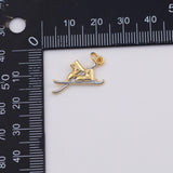 18K Gold PVD Skis Ice Skates charm - Tarnish Resistant
