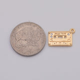 18K Gold PVD Cassette Tape Charm - Tarnish Resistant