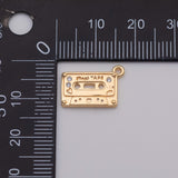 18K Gold PVD Cassette Tape Charm - Tarnish Resistant