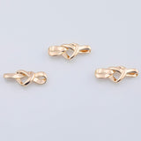 18K Gold PVD bow heart knot charm or connector 10x24mm pendant charms - Tarnish Resistant
