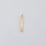 18K Gold PVD mother of pearl stick charm 25mm x 4mm - Tarnish Resistant