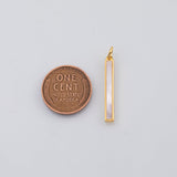 18K Gold PVD mother of pearl stick charm 25mm x 4mm - Tarnish Resistant