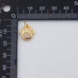 18K Gold PVD 14k dog paw paws charm 12x13mm cat paw - Tarnish Resistant