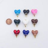 18K Gold PVD Enamel Heart Charm 21x19mm Pendant Charms - Tarnish Resistant
