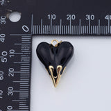 18K Gold PVD Enamel Heart Charm 21x19mm Pendant Charms - Tarnish Resistant